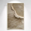 White Ocean Wave Textured Oil Painting Handmade Sea Beach Canvas Painting White Textured Abstract Ocean Wave Landscape Painting