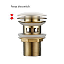 Pop Up Drain Button Bathroom Sink Plug Drainer Siphon Waste Stopper Wash Basin Faucet Accessory Washbasin Pipe Black Gold Rose