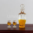 1/12 Miniature Dollhouse Decanters with 2 Glasses Mini Wine Bottle Pretend Play OB11 Doll Kitchen Toy Accessories