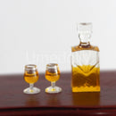 1/12 Miniature Dollhouse Decanters with 2 Glasses Mini Wine Bottle Pretend Play OB11 Doll Kitchen Toy Accessories