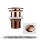 Pop Up Drain Button Bathroom Sink Plug Drainer Siphon Waste Stopper Wash Basin Faucet Accessory Washbasin Pipe Black Gold Rose