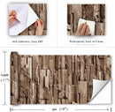 Light Brown Brick Self Adhesive Wallpaper Stone Peel And Stick Wallpaper Faux Brick Vinyl 3D Wallpaper For Home Decor Stickers