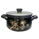 Enamel thickened soup pot retro nostalgic classic gold depicting anti scalding handle pan anti overflow type household stewpan