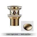 Pop Up Drain Button Bathroom Sink Plug Drainer Siphon Waste Stopper Wash Basin Faucet Accessory Washbasin Pipe Black Gold Rose