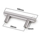 Kitchen Cabinet Pulls Furniture Drawer Handles Stainless Steel T Bar Straight Wardrobe Door Knobs Black Silver Cupboard Handle