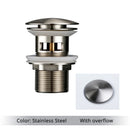 Pop Up Drain Button Bathroom Sink Plug Drainer Siphon Waste Stopper Wash Basin Faucet Accessory Washbasin Pipe Black Gold Rose
