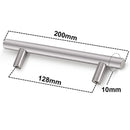 Kitchen Cabinet Pulls Furniture Drawer Handles Stainless Steel T Bar Straight Wardrobe Door Knobs Black Silver Cupboard Handle
