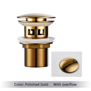 Pop Up Drain Button Bathroom Sink Plug Drainer Siphon Waste Stopper Wash Basin Faucet Accessory Washbasin Pipe Black Gold Rose