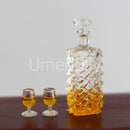 1/12 Miniature Dollhouse Decanters with 2 Glasses Mini Wine Bottle Pretend Play OB11 Doll Kitchen Toy Accessories