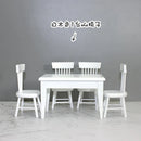1 Set 1/12 Miniature Dollhouse Table & Chiar & Mini Doll Food Pretend Play Kitchen Furniture Accessories Toy