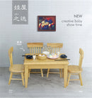 1 Set 1/12 Miniature Dollhouse Table & Chiar & Mini Doll Food Pretend Play Kitchen Furniture Accessories Toy