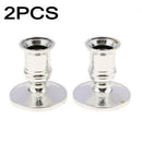 2pcs Traditional Shape Taper Standard Candle Holders Silver/Gold Candlestick Electronic Candles Wedding Dinner Home Decor