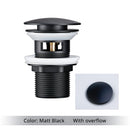 Pop Up Drain Button Bathroom Sink Plug Drainer Siphon Waste Stopper Wash Basin Faucet Accessory Washbasin Pipe Black Gold Rose