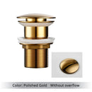 Pop Up Drain Button Bathroom Sink Plug Drainer Siphon Waste Stopper Wash Basin Faucet Accessory Washbasin Pipe Black Gold Rose