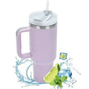 40oz Insulated Tumbler with Handle Straw Stainless Steel Water Bottle Vacuum Water Cold Warm Thermos Cup Coffee Mug Drinkware