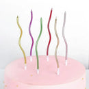 6Pcs/set Curved Cake Candles Birthday Baby Shower Gender Reveal Cupcake Decorating Candle Toppers Wedding Party Decorative