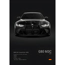 Luxury Black Classic latest sports car F80 M3 M4 M5 Z8 G80 B-BMW Cool Poster Home living room Wall Art Garage Room Decor