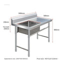 Stainless Steel Kitchen Sinks Washing Sink with Bracket Multifunctional Sinks for Restaurant Commercial Floor Dishwashing Sinks