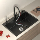 Stainless Steel Kitchen Sinks Black Nano Large Single Tank Countertop Basin Home Kitchen Vegetable Sink 304 Thickened Wash Basin