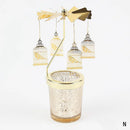 Rotating Candle Stick Holder Gold Candlestick Home Decoration Romantic Valentine's Gift Party Room Decor Carousel Candle Stand