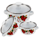 3pcs Kitchen Stockpot Delicate Enamel Cooking Pot Stock Pot Noodle Cooking Pot enamel pots small pot enamel pans for cooking
