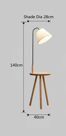 Nordic Wood Tripod Floor Lamp with Coffee Table Home Decoration Wooden Floor Lamps for Living Room Bedroom Office Standing Light