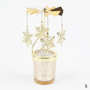 Rotating Candle Stick Holder Gold Candlestick Home Decoration Romantic Valentine's Gift Party Room Decor Carousel Candle Stand