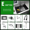Nordic Metal Kitchen Sinks for Balcony Sink Black Thickened Nano Simple Design Household Kitchen Sink for Kitchen and Restaurant