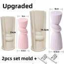 Wave cylindrical candle silicone mold with irregular geometric shape twisted stripes cylindrical candle mold resin gypsum mold