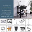 Thickened Stainless Steel Kitchen Sink  Floor-standing Vegetable Basin Single-slot Kitchen Accessories Commercial Washing Basin