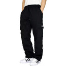 Autumn And Winter New Men Plus Thin Fleece Bunched Feet Tooling Casual Side Pocket Sports Fashion Straight Plus Size Pants