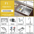 Stainless Steel Kitchen Sink Farmhouse Above Counter Undermounter Single Bowel Wash Basin With Gourmet Faucet Drain Accessories