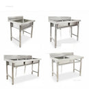 Stainless Steel Kitchen Sinks Washing Sink with Bracket Multifunctional Sinks for Restaurant Commercial Floor Dishwashing Sinks