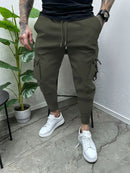 Spring and Autumn men ebay casual multi-pocket slim foot overalls Fashion high street anti-wrinkle outdoor sports trend pants