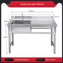 Commercial Kitchen Sinks with Platform Floor-standing Stainless Steel Single-slot Vegetable Basin Home Washing Sink with Bracket