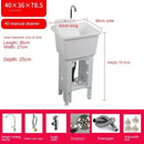 Home Plastic Kitchen Sinks Outdoor Balcony Laundry Pool Modern Simple Dishwashing Sink Floor-standing Single Slot with Bracket