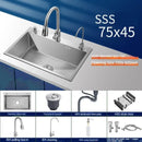 Stainless Steel Chinese Kitchen Sinks for Kitchen Sink Thickened Brushed Process Simple and Creative Kitchen Sink for Restaurant
