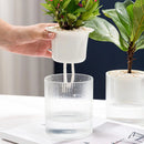 Lazy Flower Pot Automatic Water-absorbing Hydroponic Flowerpot Transparent Double Layer Plastic Planter Home Watering Planter