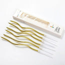 6Pcs Curved Cake Candles Birthday Baby Shower Gender Reveal Cupcake Decorating Candle Toppers Wedding Party Decorative Supplies