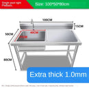 Commercial Kitchen Sinks with Platform Floor-standing Stainless Steel Single-slot Vegetable Basin Home Washing Sink with Bracket