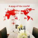 Nordic World Map Acrylic 3D Wall Decal Office Study, Living Room, Sofa, Background Wall Decoration