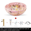 Luxury Hand-painted Bathroom Sinks Special-shaped Above Counter Basin Ceramic Wash Basin Designer Home Kitchen Art Single Basin