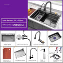 Nordic Metal Kitchen Sinks for Bar Counter Smart Digital Display with Cup Washer Sinks Light Luxury Design Sink for Dining Room