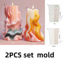 DIY Blossoming Flower Cylindrical Candle Silicone Mold Sunflower Cylindrical Candle Mold Carving Pattern Wave Candle Mold