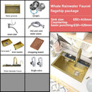 Waterfall Sink Stainless Steel Kitchen Sink Embossed Large Single Slot Ambient light Digital Display Faucet Set Soap Dispenser