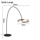 Nordic Circle Fishing Floor Lamp Modern LED Wrought Iron Art Luminaires for Living Room Bedroom Sofa Home Decor Standing Light
