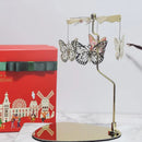 Rotary Candle Holder Metal Spinning Candle Holder With Tray Rotating Candlestick Set Stainless Steel Aromatherapy Wind Chime