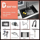 Nordic Metal Kitchen Sinks for Balcony Sink Black Thickened Nano Simple Design Household Kitchen Sink for Kitchen and Restaurant