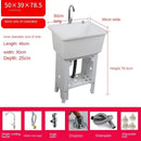 Home Plastic Kitchen Sinks Outdoor Balcony Laundry Pool Modern Simple Dishwashing Sink Floor-standing Single Slot with Bracket