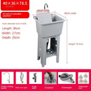 Home Plastic Kitchen Sinks Outdoor Balcony Laundry Pool Modern Simple Dishwashing Sink Floor-standing Single Slot with Bracket